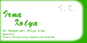 irma kolya business card