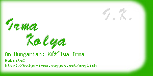 irma kolya business card